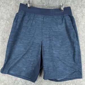 Lululemon T.H.E Shorts Mens Medium Blue Linerless Athletic Running Zip